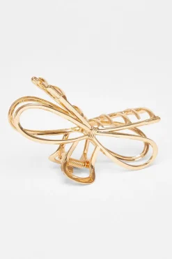 Quiz Bow Hair Claw Gold