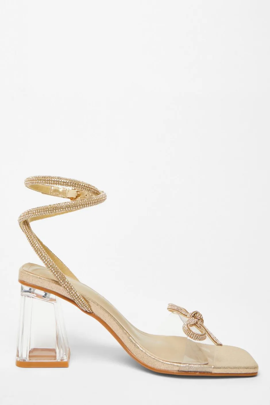 Quiz Gold Bow Heeled Sandals Outlet