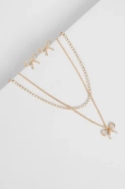 Quiz Bow Jewellery Set Gold Online