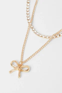 Quiz Bow Jewellery Set Gold Online