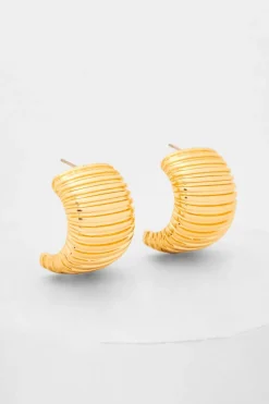 Quiz Gold Curved Earrings Hot