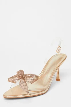 Quiz Diamante Bow Heels Gold Best