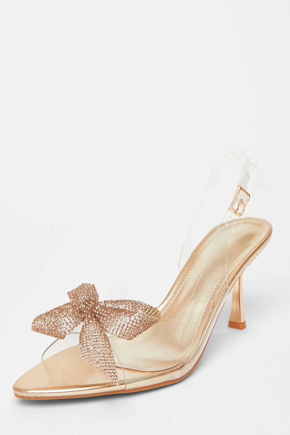 Quiz Diamante Bow Heels Gold Best