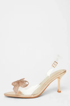 Quiz Diamante Bow Heels Gold Best