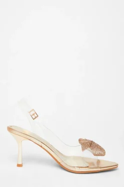 Quiz Diamante Bow Heels Gold Best