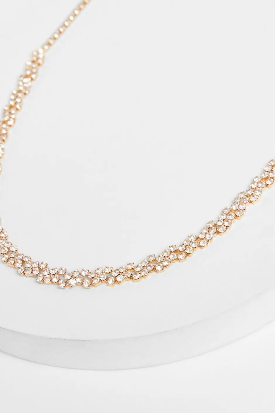 Quiz Gold Diamante Cluster Necklace Outlet