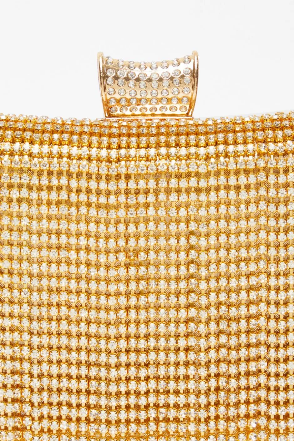 Quiz Gold Diamante Fringe Box Bag Outlet