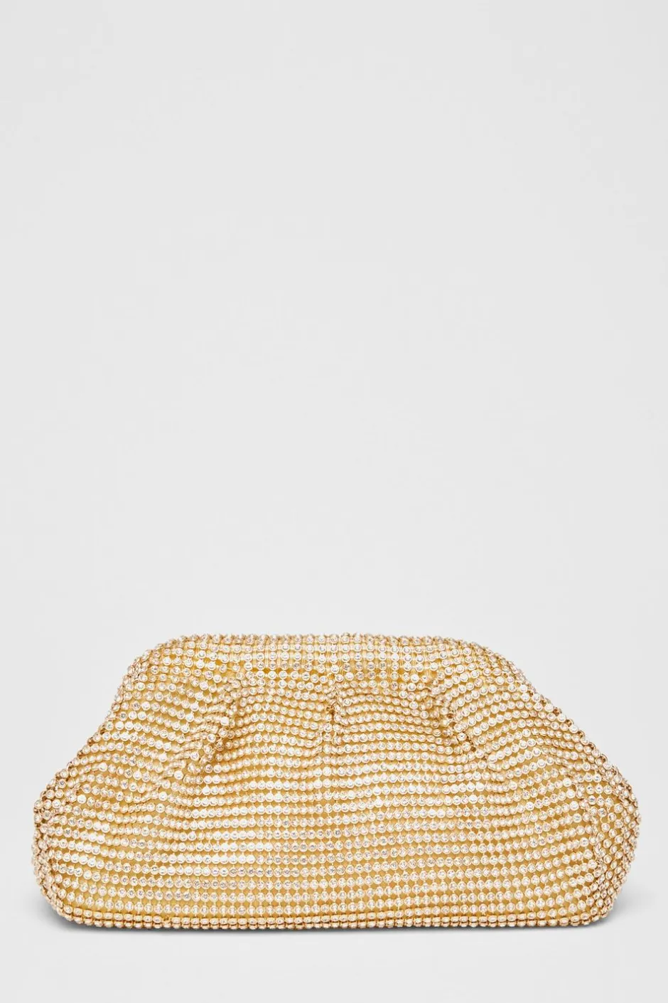 Quiz Diamante Gathered Pouch Bag Gold Discount