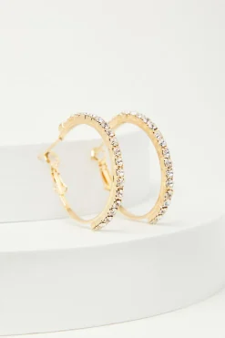 Quiz Diamante Hoop Earrings Gold Sale