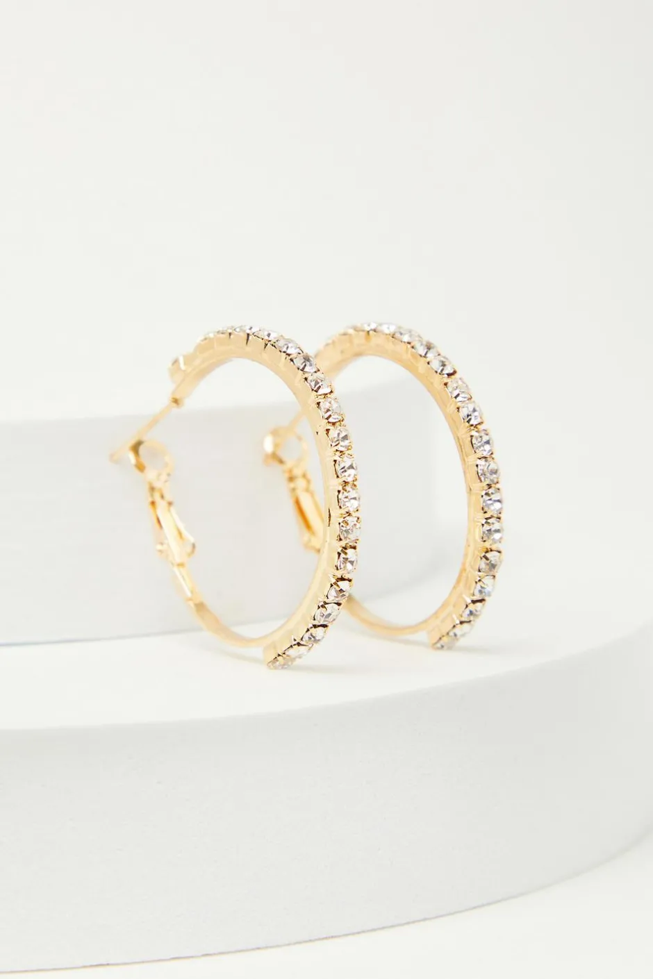 Quiz Diamante Hoop Earrings Gold Sale