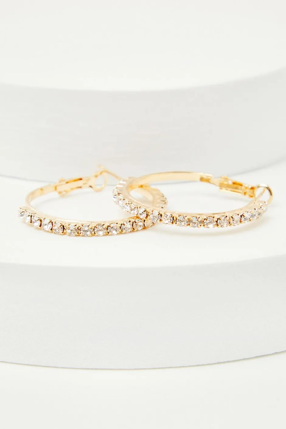 Quiz Diamante Hoop Earrings Gold Sale