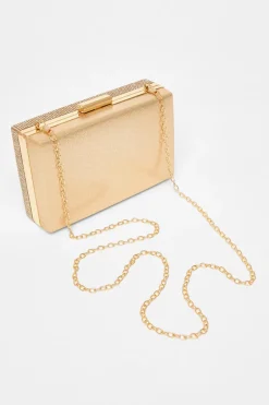 Quiz Gold Diamante Knot Handle Bag Discount