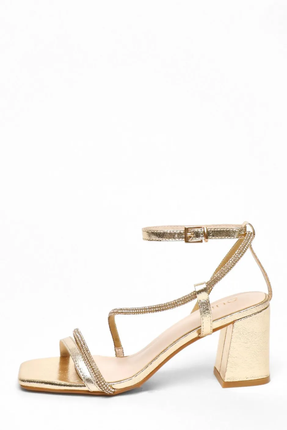 Quiz Gold Diamante Satin Heel Sandals Hot