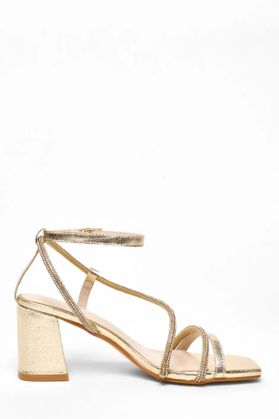Quiz Gold Diamante Satin Heel Sandals Hot