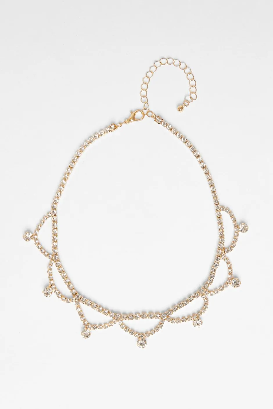 Quiz Diamante Scalloped Choker Gold Best