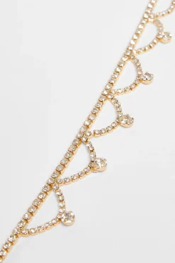 Quiz Diamante Scalloped Choker Gold Best