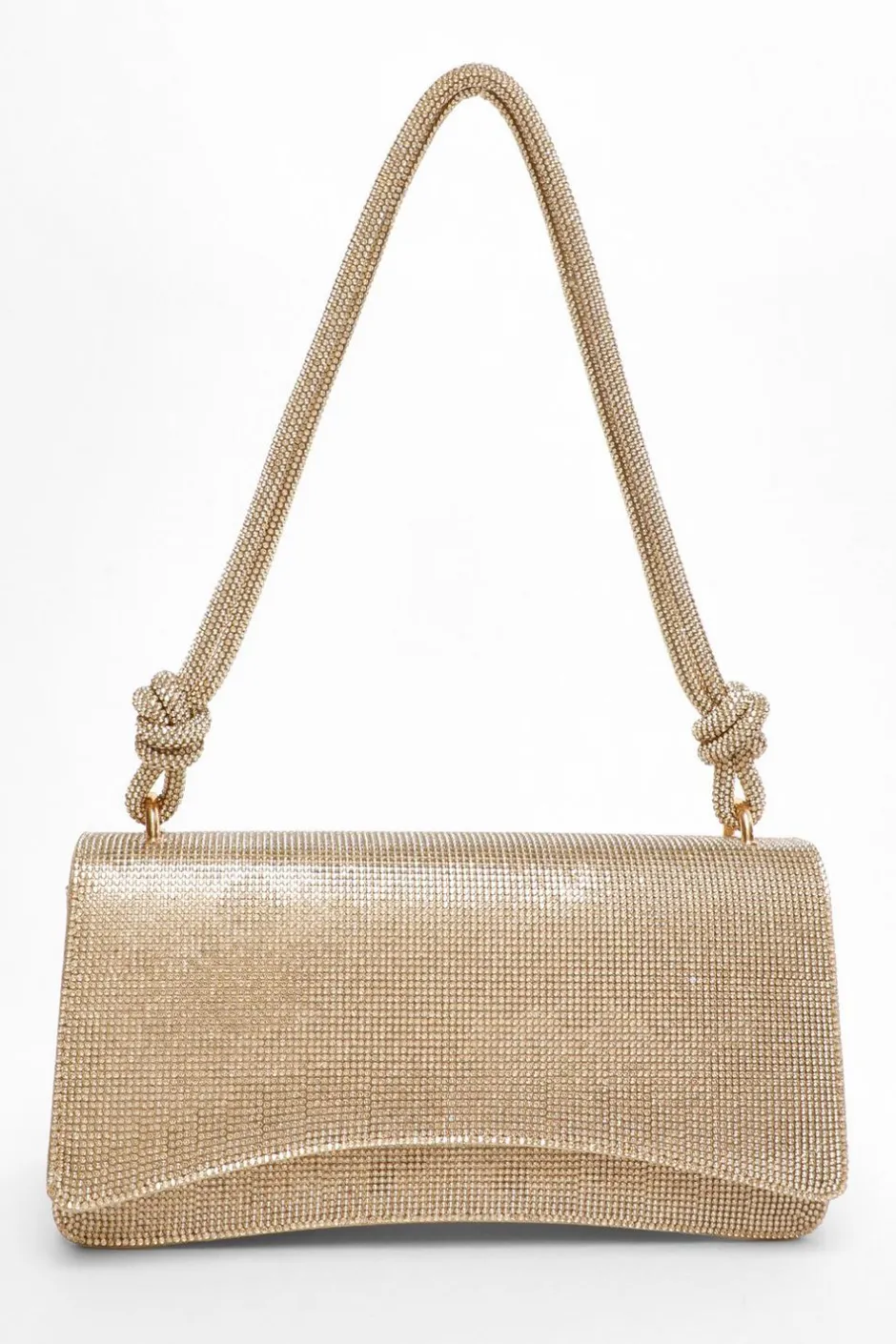 Quiz Gold Diamante Shoulder Bag Sale