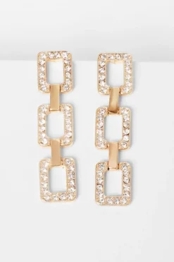 Quiz Gold Diamante Square Jewellery Set Outlet