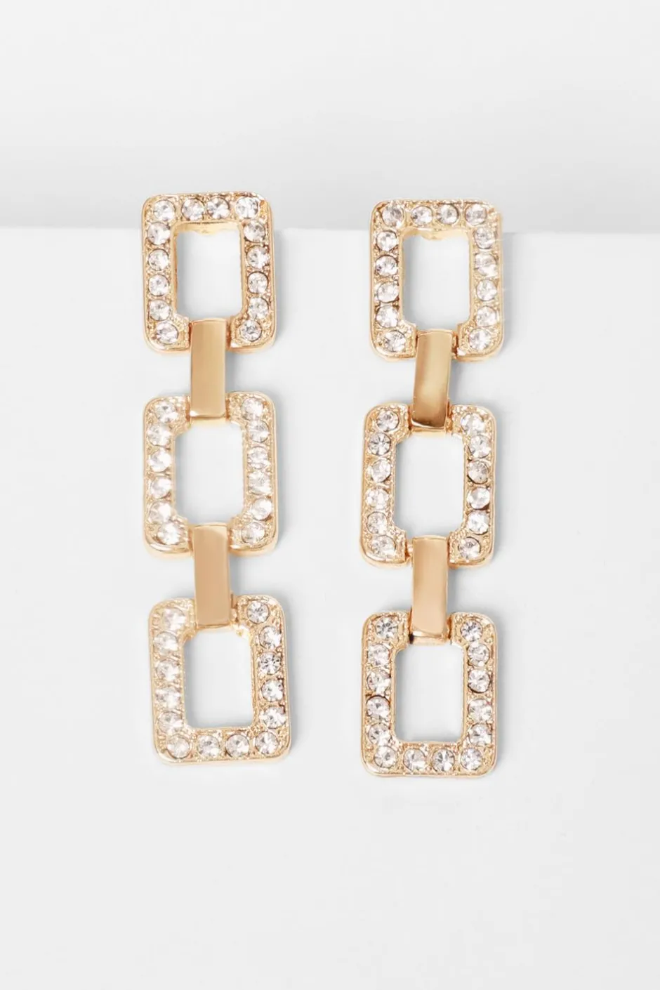 Quiz Gold Diamante Square Jewellery Set Outlet