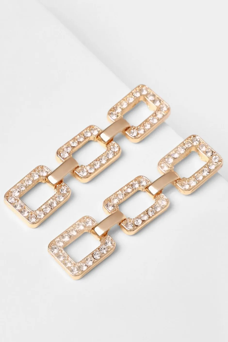 Quiz Gold Diamante Square Jewellery Set Outlet