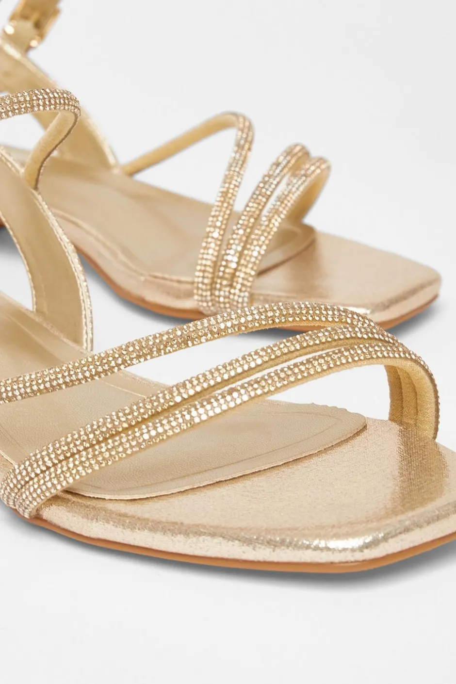 Quiz Diamante Strappy Sandals Gold Discount