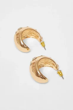 Quiz Gold Diamante Tear Drop Earrings Sale