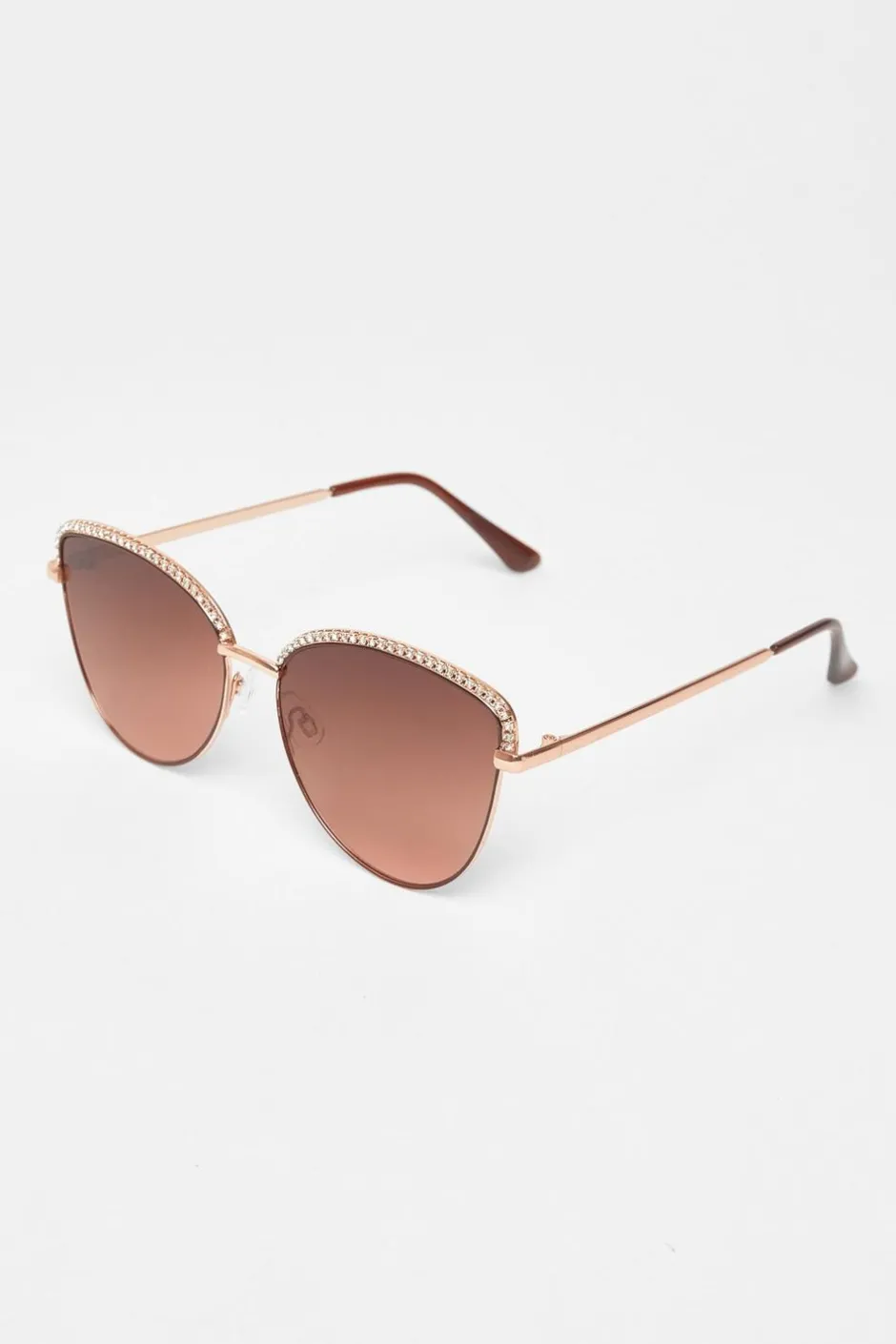 Quiz Diamante Trim Sunglasses Gold Clearance