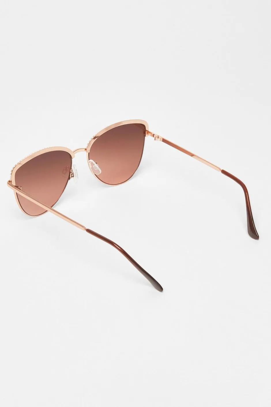 Quiz Diamante Trim Sunglasses Gold Clearance