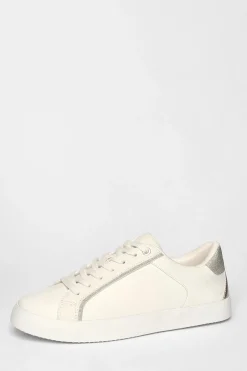 Quiz Gold Faux Leather Glitter Trainers Outlet