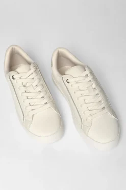 Quiz Gold Faux Leather Glitter Trainers Outlet