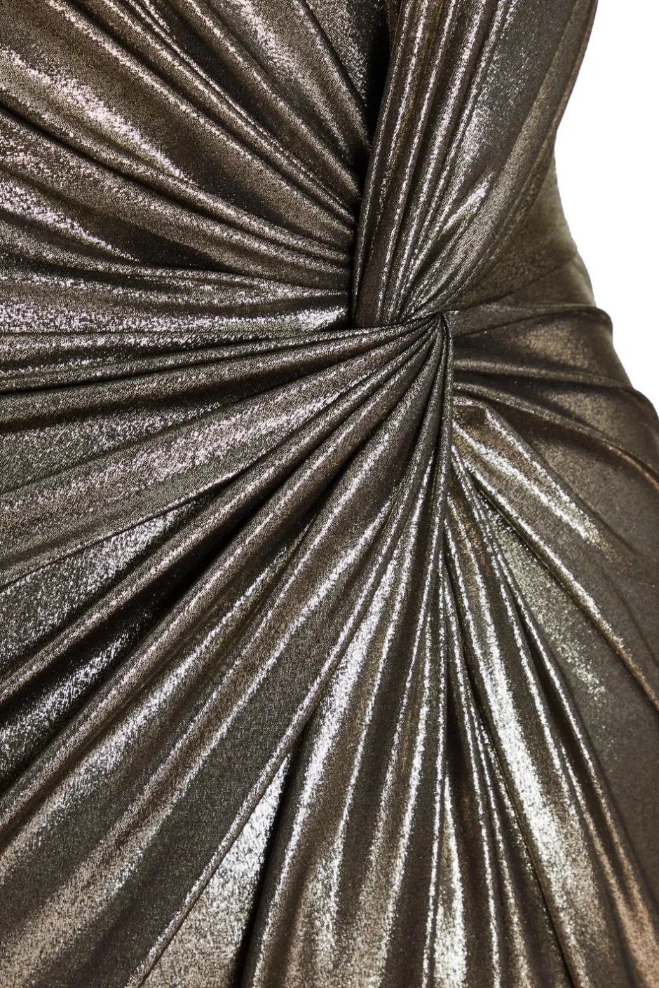 Quiz Gold Foil Ruched Maxi Dress