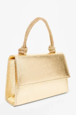 Quiz Gold Foil Top Handle Bag Discount