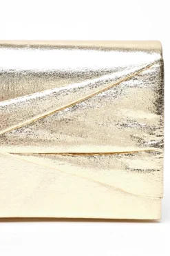 Quiz Foil Twist Clutch Bag Gold New