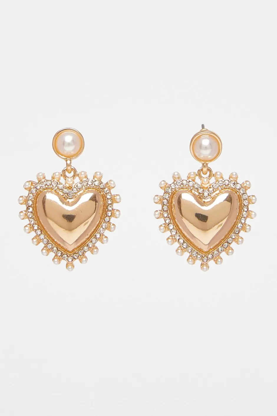 Quiz Gold Heart Drop Earrings Discount