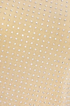 Quiz Knit Embellished Top Gold