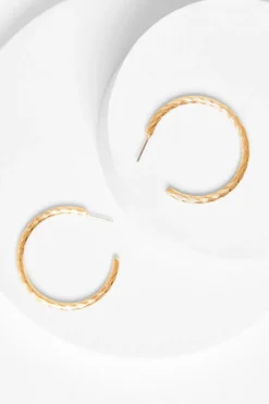Quiz Gold Large Twisted Hoop Earrings Outlet