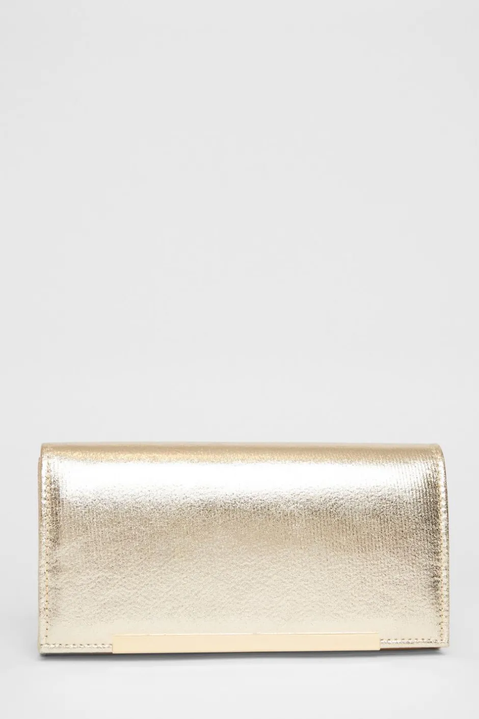 Quiz Metallic Clutch Bag Gold Sale