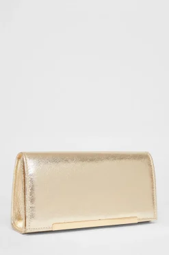 Quiz Metallic Clutch Bag Gold Sale