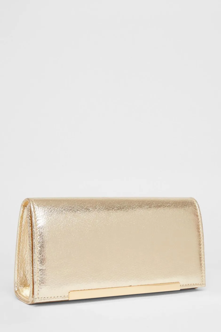 Quiz Metallic Clutch Bag Gold Sale