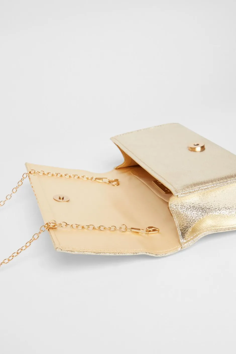 Quiz Metallic Clutch Bag Gold Sale