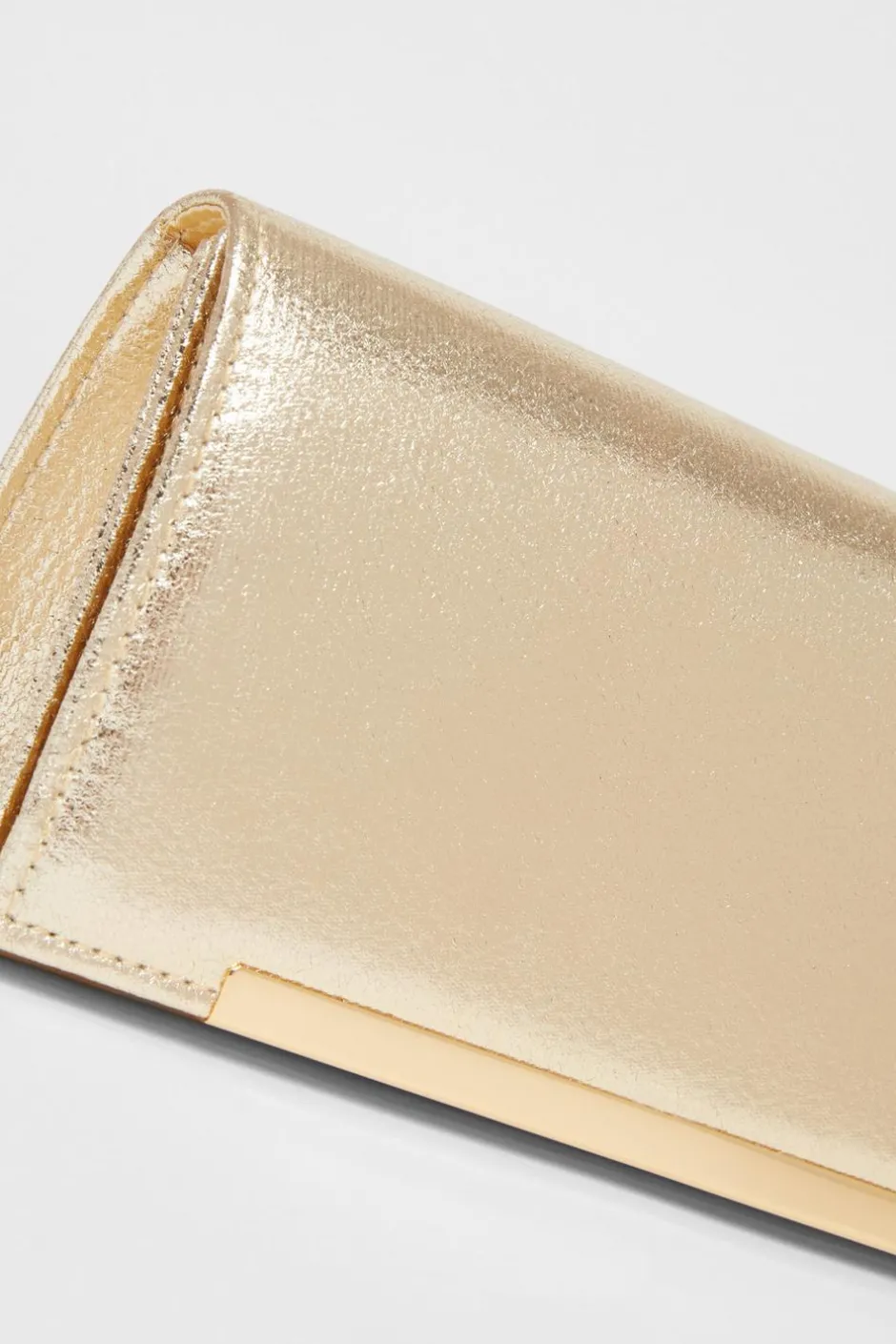 Quiz Metallic Clutch Bag Gold Sale
