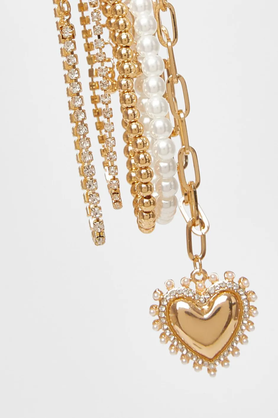 Quiz Gold Pearl Heart Bracelet Set Best