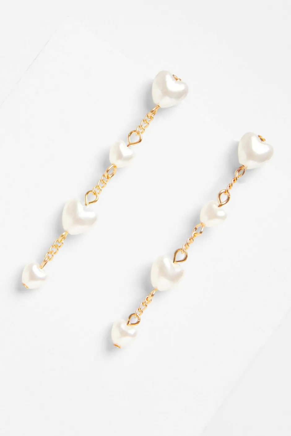 Quiz Gold Pearl Heart Earrings