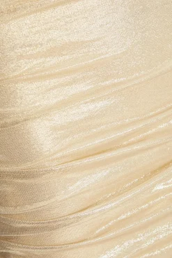 Quiz Gold Shimmer Cowl Neck Mini Dress Outlet