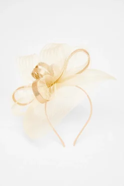 Quiz Shimmer Loop Fascinator Gold New