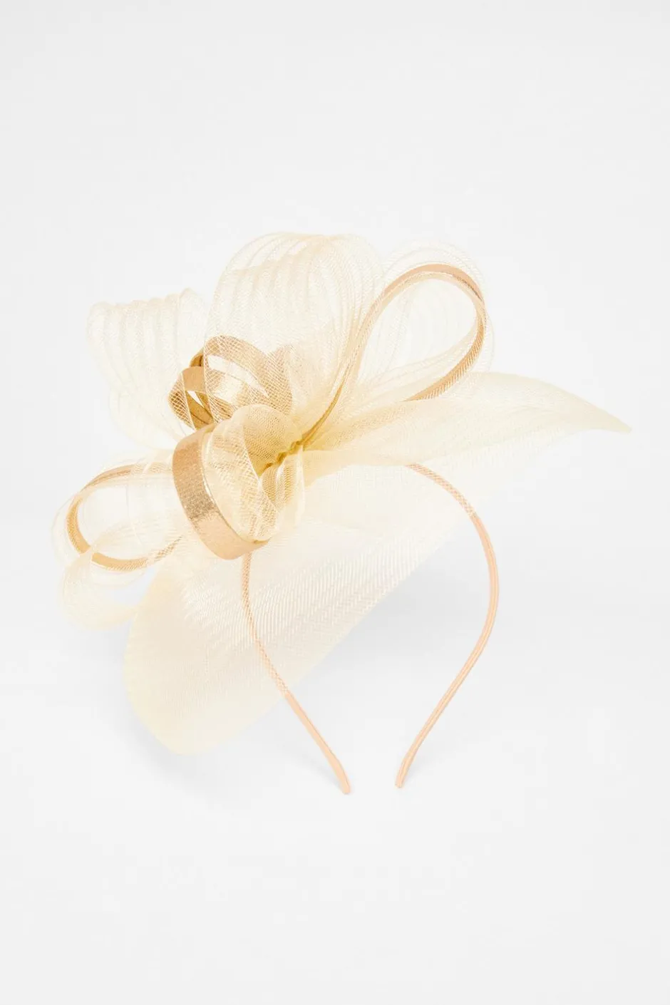 Quiz Shimmer Loop Fascinator Gold New