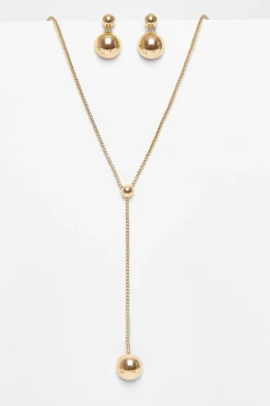Quiz Gold Sphere Jewellery Set Hot