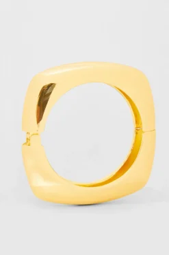 Quiz Gold Square Cuff Bracelet Outlet