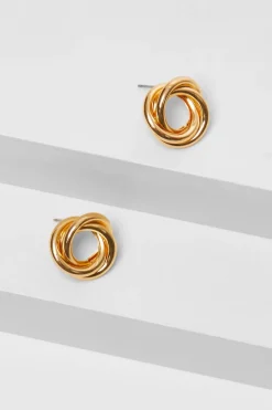 Quiz Gold Swirl Stud Earrings Sale