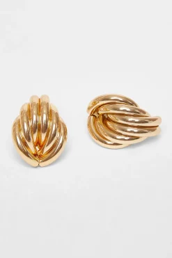 Quiz Gold Textured Tear Drop Earrings Discount
